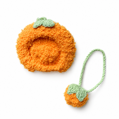 Amusable peanut/Small peanut penguin outfit - Persimmon Hood & Crossbody Bag Set