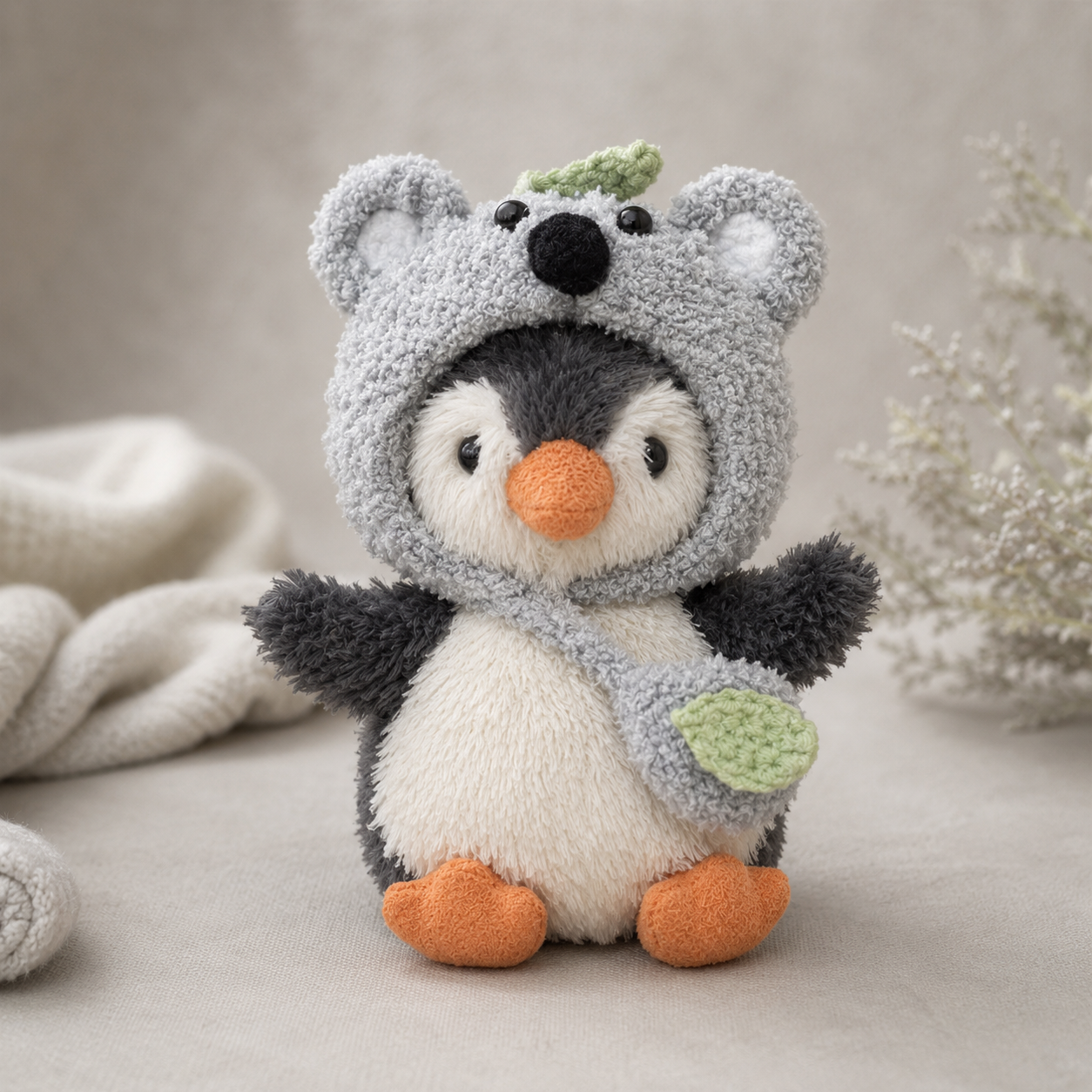 Amusable peanut/Small peanut penguin outfit - Koala Hood & Crossbody Bag Set