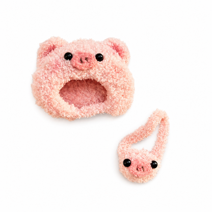 Amusable peanut/Small peanut penguin outfit - Pink Pig Hood & Crossbody Bag Set