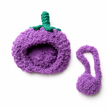 Amusable peanut/Small peanut penguin outfit - Eggplant Hood & Crossbody Bag Set