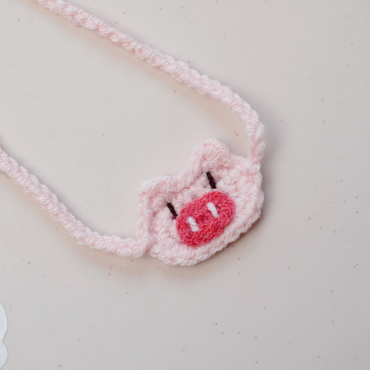 Small/Medium plush crochet bibs clothes outfits - Little Pig crossbody bag