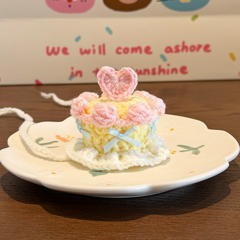 Small/Medium Size Plush Toys Crochet Hat Outfit - Pink heart hat