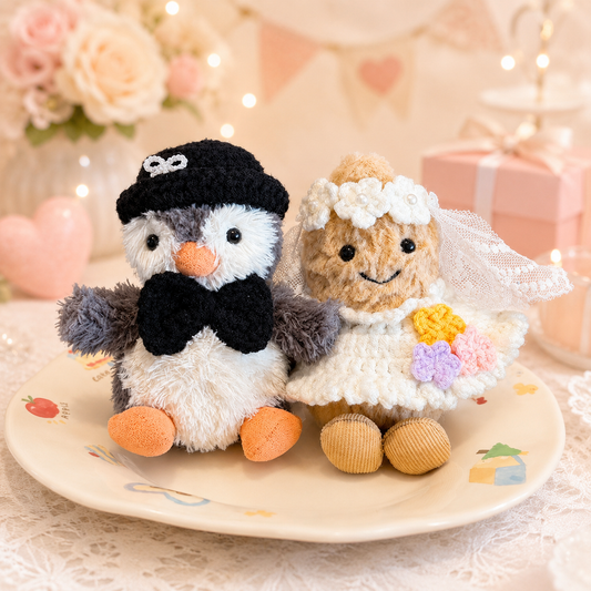 Amusable peanut/Small peanut penguin outfit - Wedding set of 2