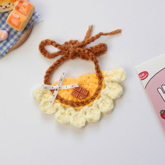 Small/Medium plush crochet bibs clothes outfits - Yellow chocolate bibs