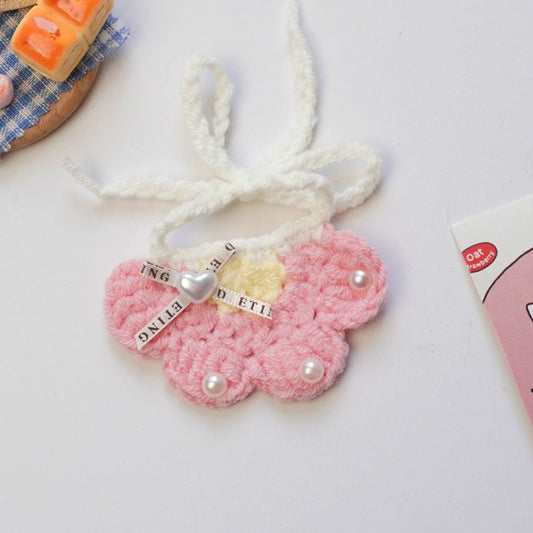 Small/Medium plush crochet bibs clothes outfits - Flower bibs