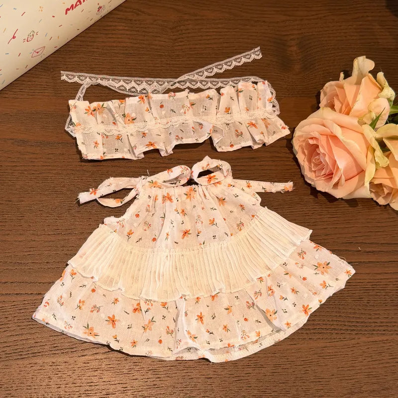 Medium/Large Bartholomew bear Outfit - Floral Dress Outfit Set
