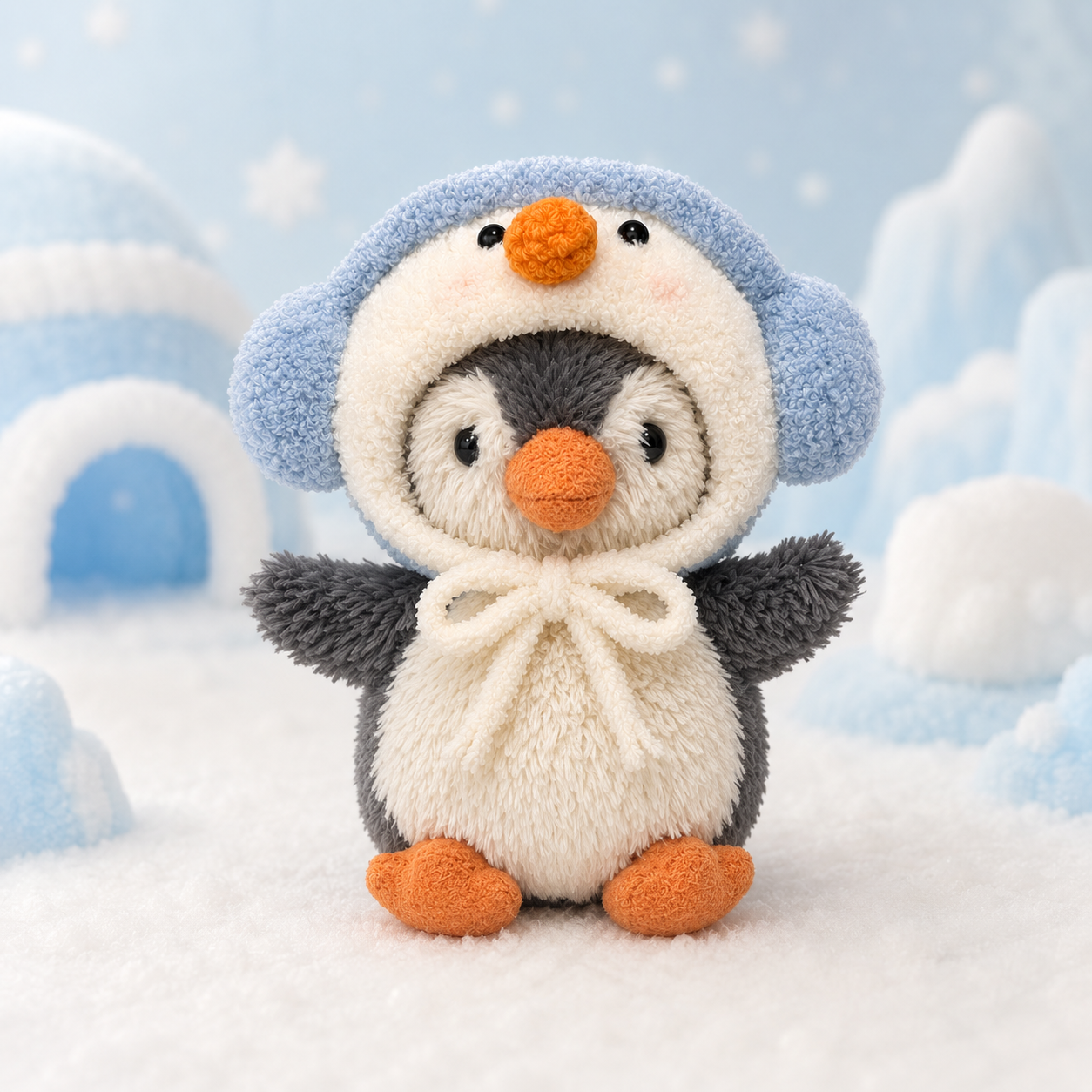 Amusable peanut/Small peanut penguin outfit - Snowman Earmuff Hood