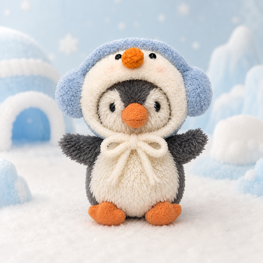 Amusable peanut/Small peanut penguin outfit - Snowman Earmuff Hood