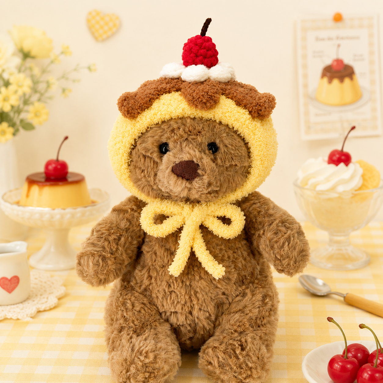 Tiny Bartholomew Bear clothes outfits - Caramel Pudding Hood