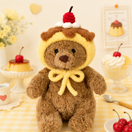 Tiny Bartholomew Bear clothes outfits - Caramel Pudding Hood