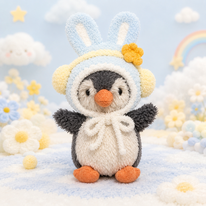 Amusable peanut/Small peanut penguin outfit - Baby Blue Bunny Hood