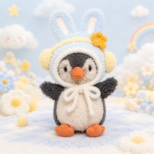 Amusable peanut/Small peanut penguin outfit - Baby Blue Bunny Hood