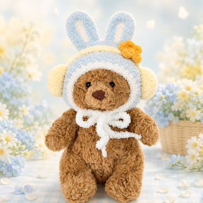 Tiny Bartholomew Bear clothes outfits - Baby Blue Bunny Hood