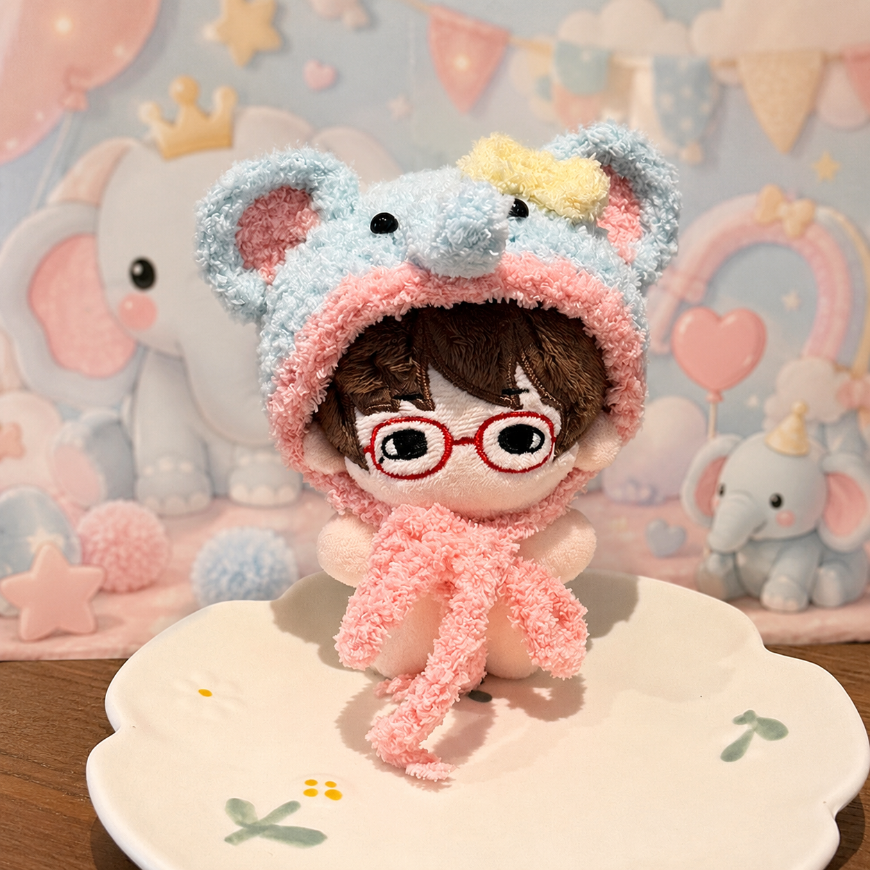 Amusable peanut/Small peanut penguin outfit - Plush Elephant Hood