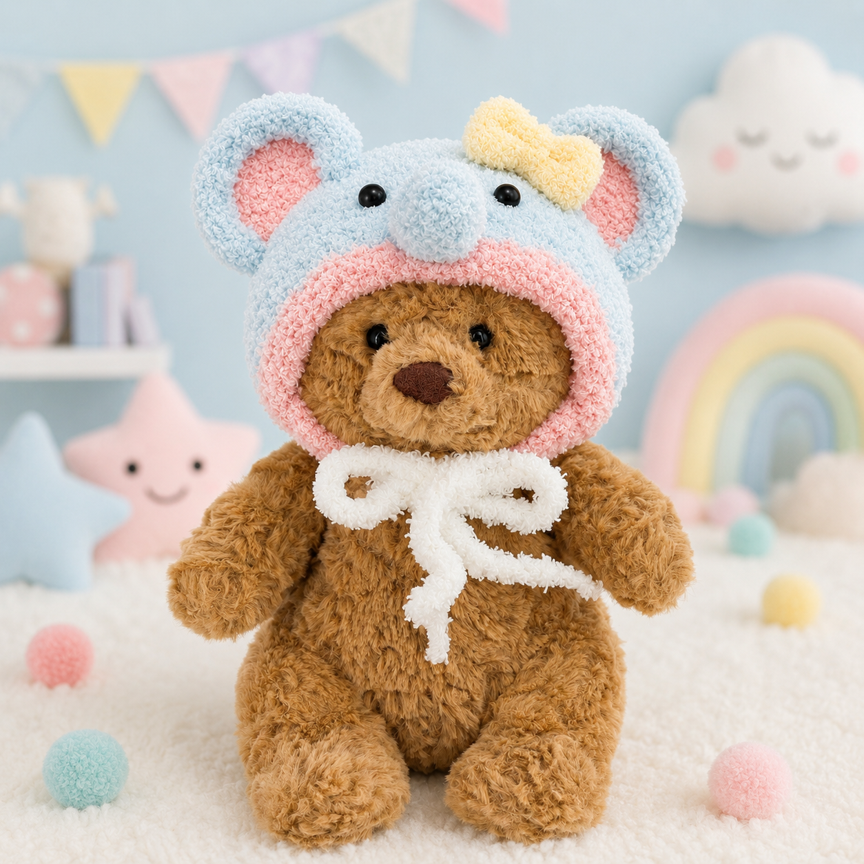 Tiny Bartholomew Bear clothes outfits - Plush Elephant Hood