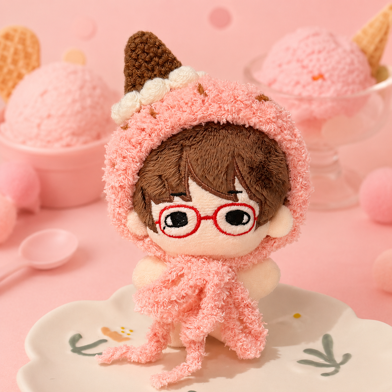 Amusable peanut/Small peanut penguin outfit - Mint Chocolate Ice Cream Hood