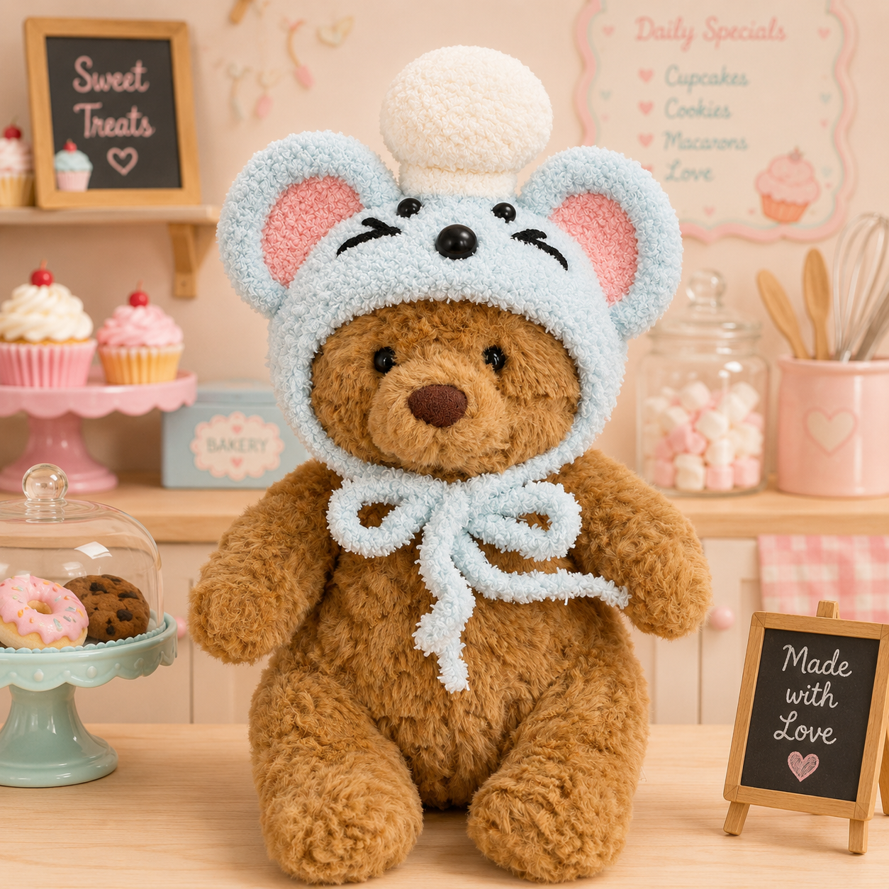 Tiny Bartholomew Bear clothes outfits - Chef Mouse Hood