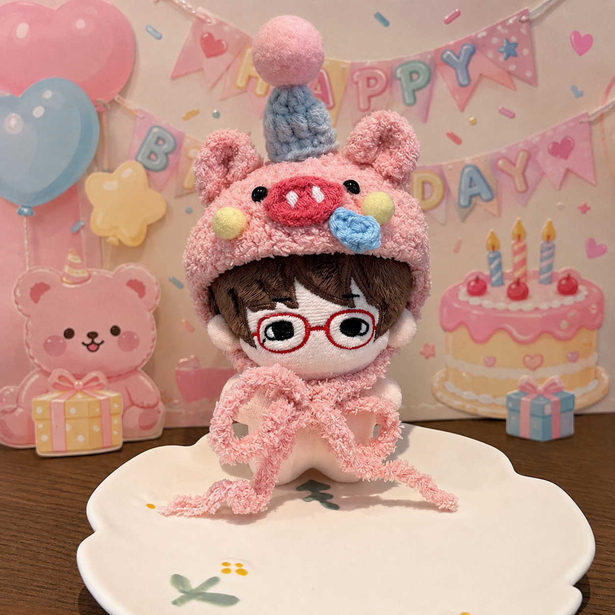 Amusable peanut/Small peanut penguin outfit - Pink Pig Hood