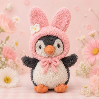 Amusable peanut/Small peanut penguin outfit - Pink Bunny Hood