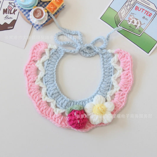 Medium/Large Bartholomew bear Crochet Bib Outfit - Strawberry Bib
