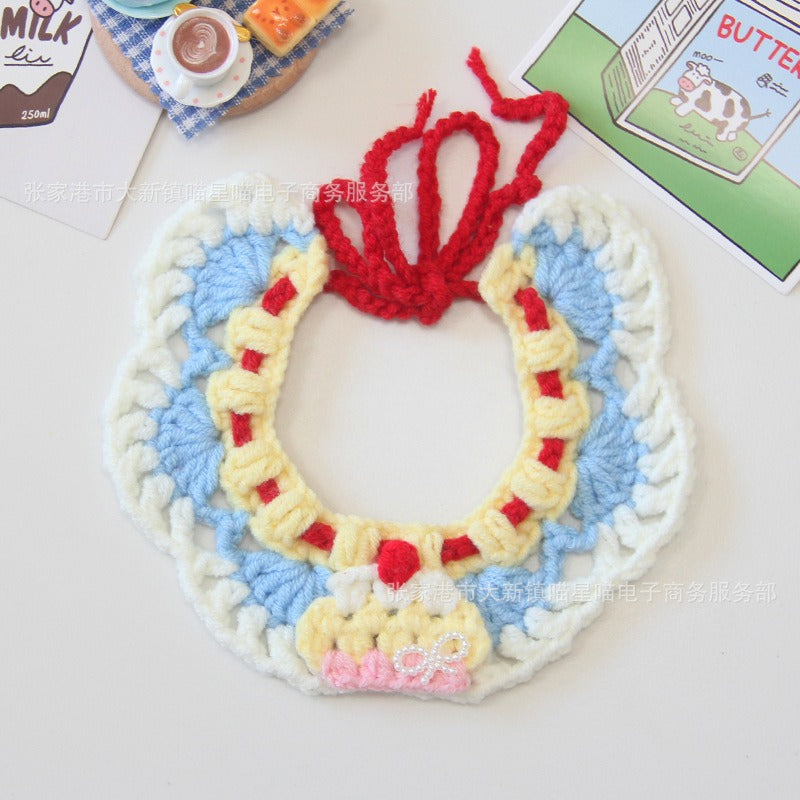 Medium/Large Bartholomew bear Crochet Bib Outfit - Yellow Cupcake Bib