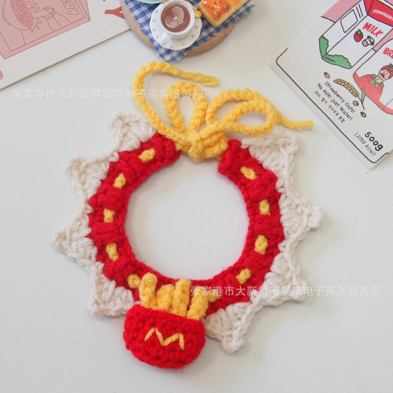 Medium/Large Bartholomew bear Crochet Bib Outfit - French Fries Bib