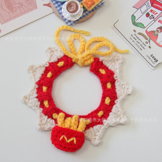 Medium/Large Bartholomew bear Crochet Bib Outfit - French Fries Bib