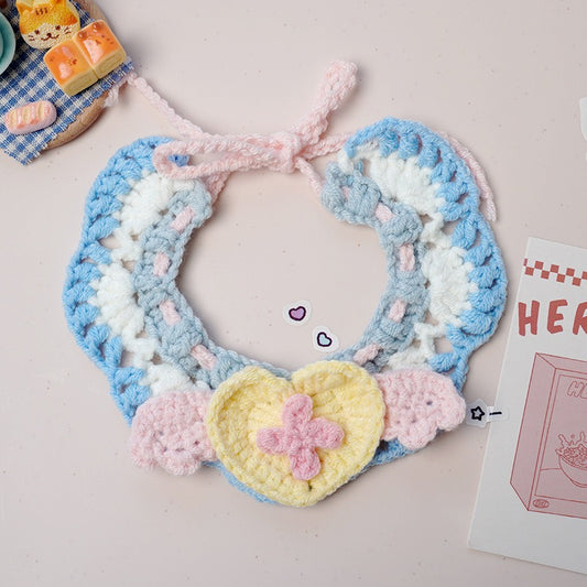 Medium/Large Bartholomew bear Crochet Bib Outfit - Yellow Heart Bib