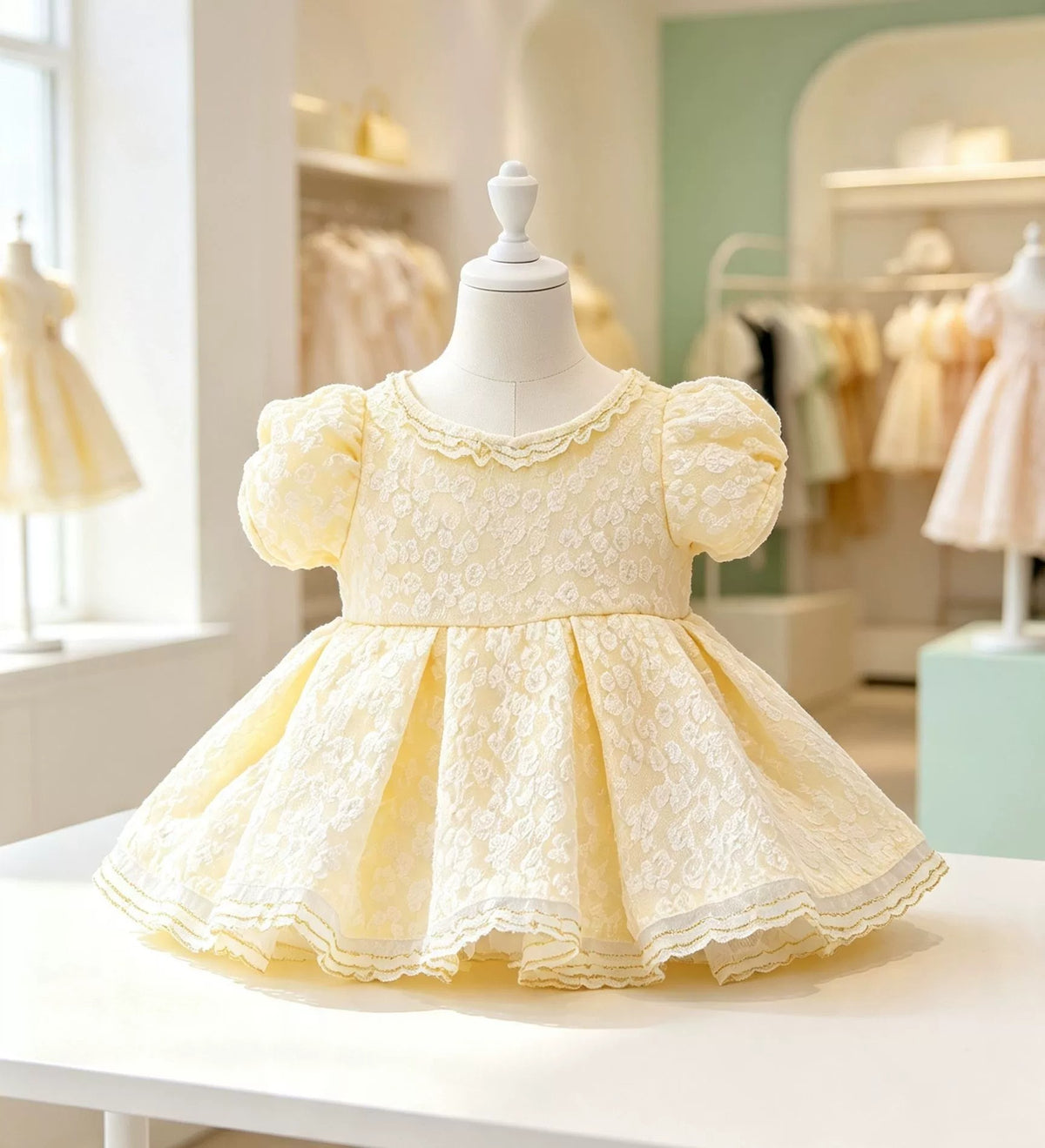 Cream Puff Dress for Bartholomew Bear Plush – 10–14 Inch Outfit