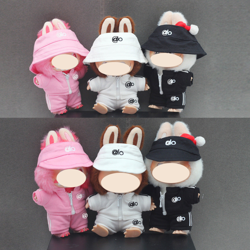 Labubu 4inch bag charm clothes outfits - alo logo hat- 0623H01