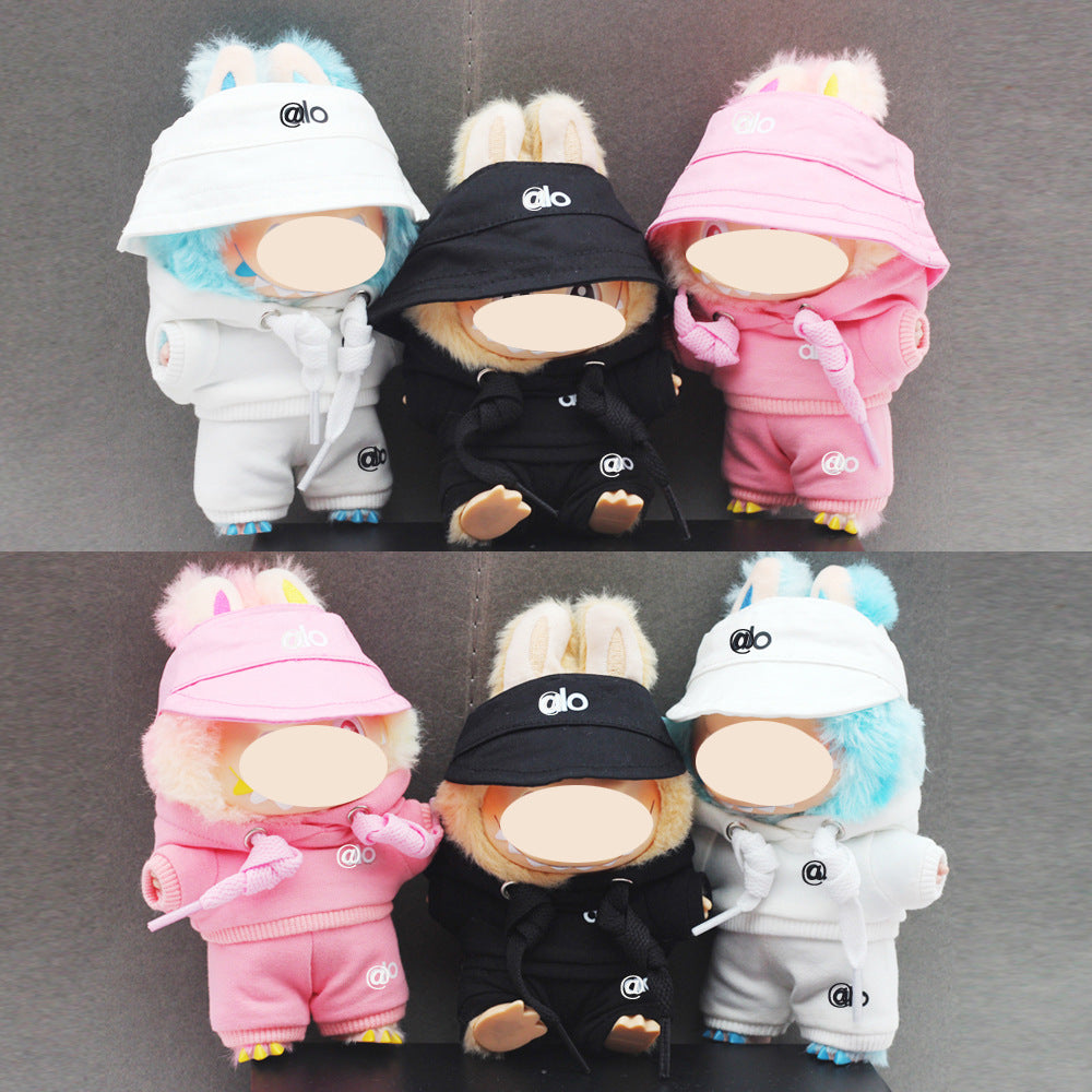 Labubu 4inch bag charm clothes outfits - alo logo hat- 0623H01