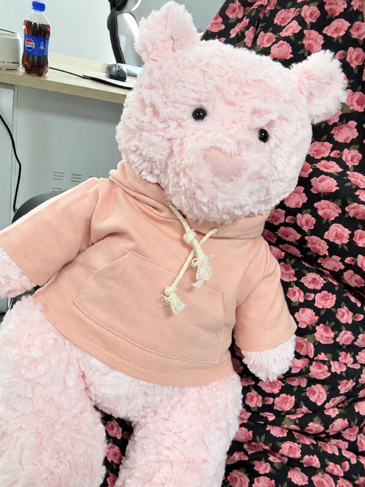 Soft Pink Hoodie for Bartholomew Bear Plush – 14-Inch Outfit