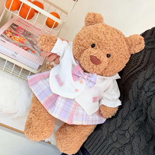 Pink Jk Shirt 2-Piece Outfit Set for Bartholomew Bear Plush – 14-Inch Outfit