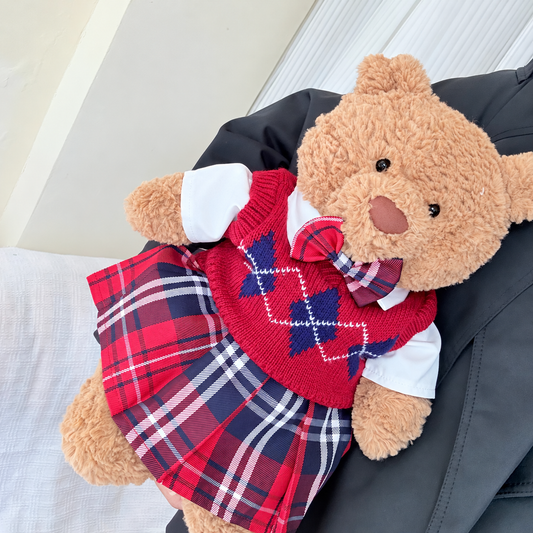 Red Sweater 3-Piece Outfit Set for Bartholomew Bear Plush – 14-Inch Outfit