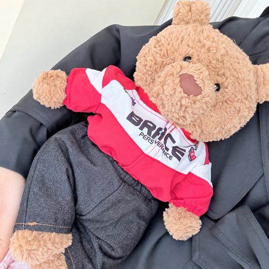 Motorcycle Jacket Outfit for Bartholomew Bear Plush – 14-Inch Outfit