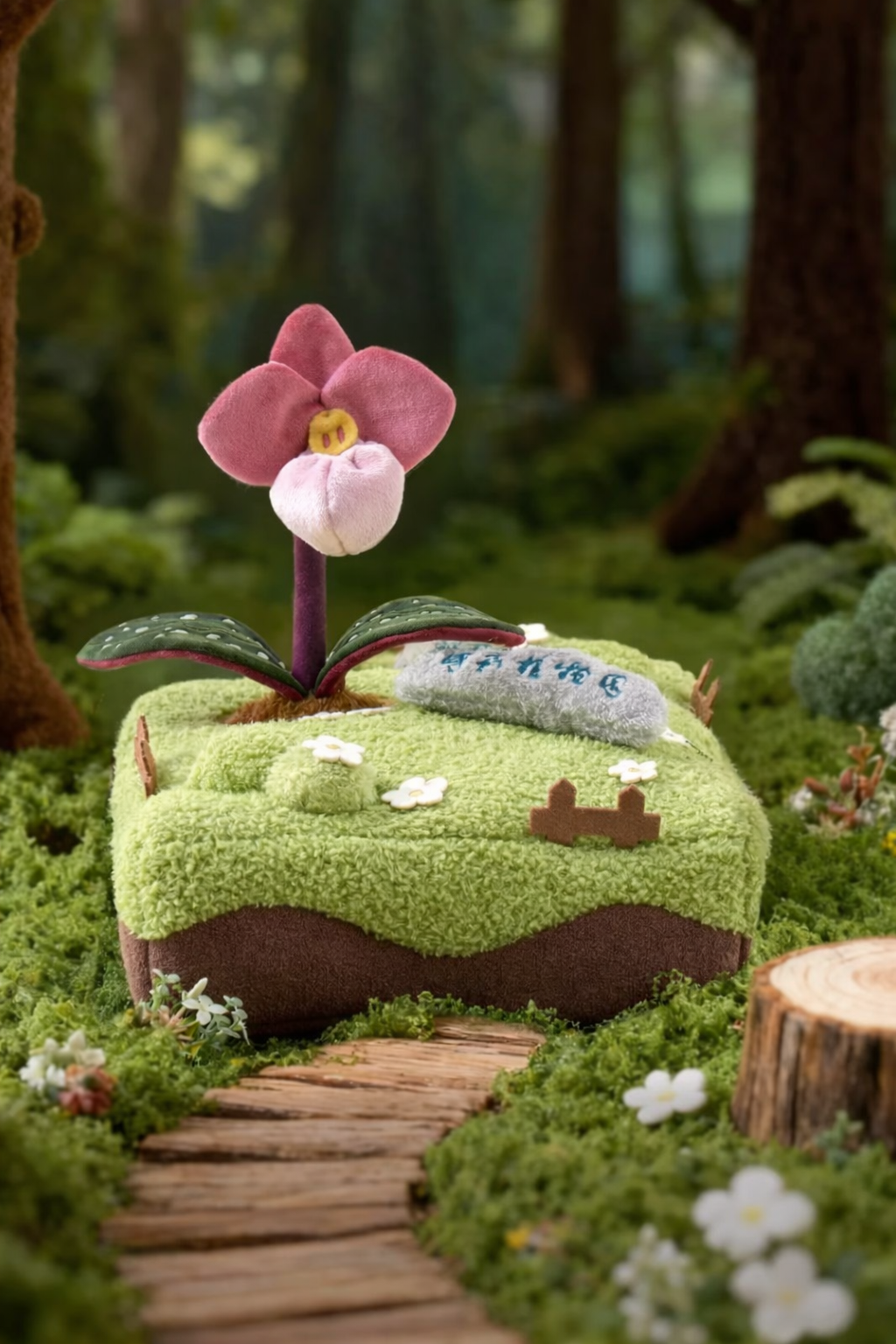 PlushWoods - Hard-leaf Lady’s Slipper Orchid Flower Plant Plush