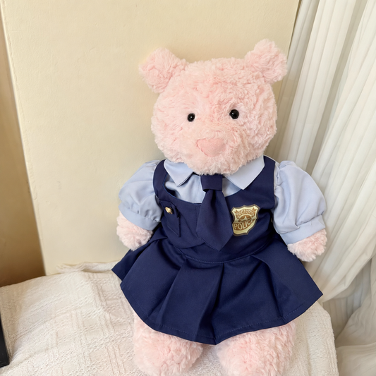 Bunny Officer Pleated Skirt Outfit Set for Bartholomew Bear Plush – 14-Inch Outfit