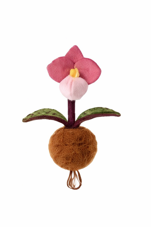 PlushWoods - Hard-leaf Lady’s Slipper Orchid Flower Plant Plush