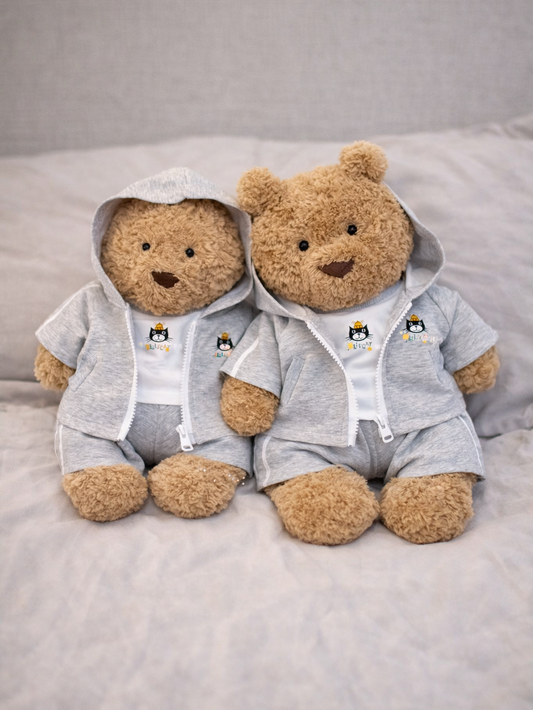 Grey Hoodie Sweatshirt Set for Bartholomew Bear Plush – 6–16 Inch Outfit