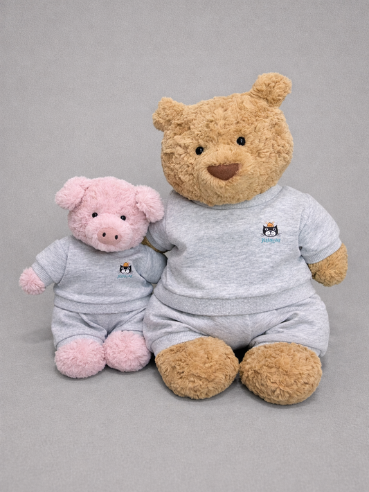 Gray Hoodie Set for Bartholomew Bear Plush – 6–16 Inch Outfit