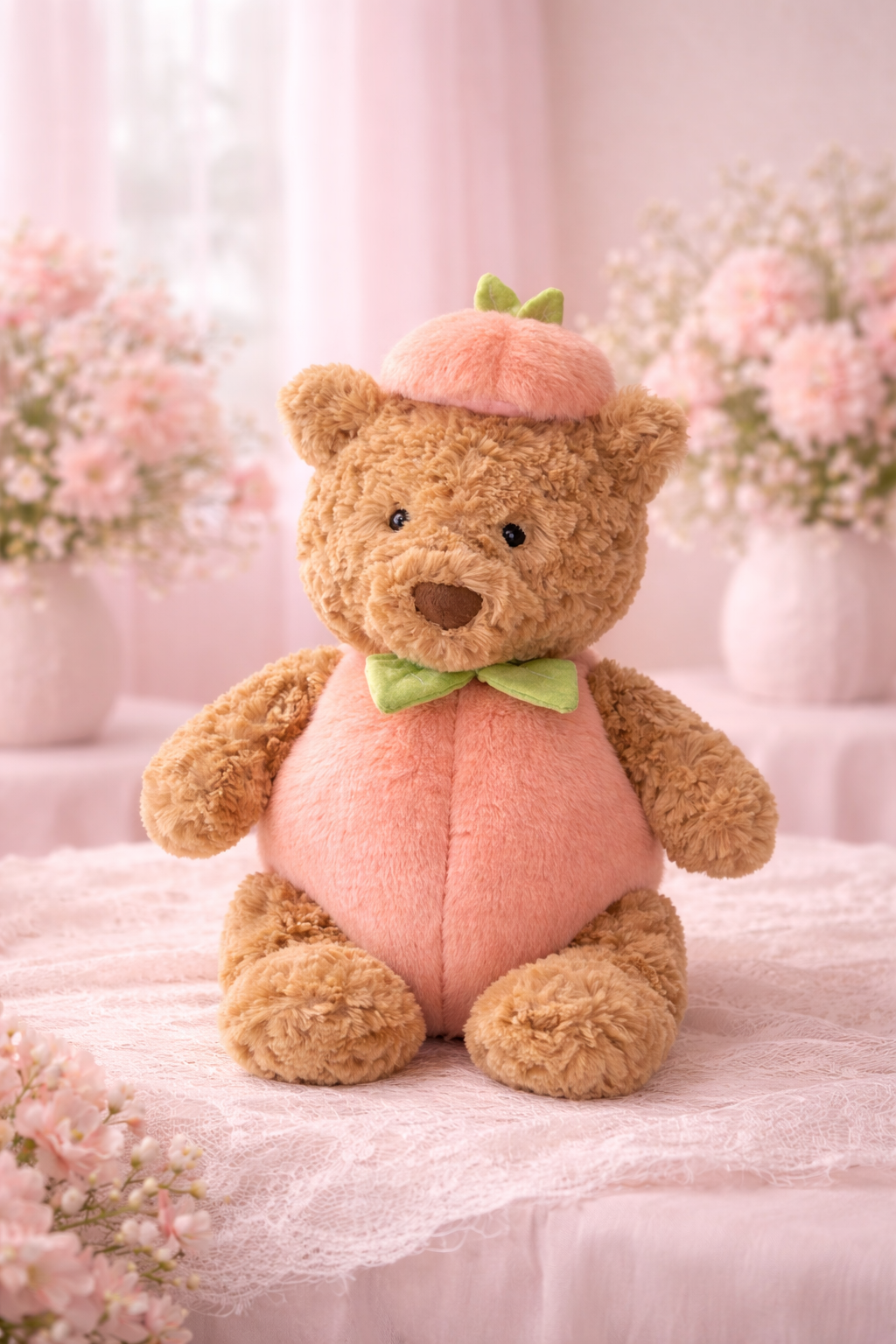 Peach Costume for Bartholomew Bear Plush – 6–16 Inch Outfit