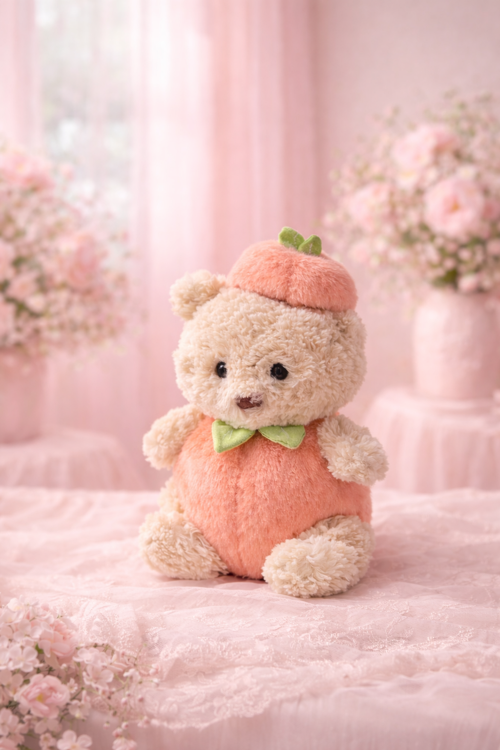 Peach Costume for Bartholomew Bear Plush – 6–16 Inch Outfit