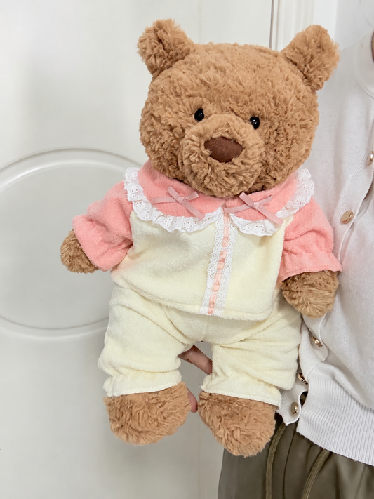 Yellow & Pink Colorblock Pajama Set for Bartholomew Bear Plush – 14-Inch Outfit