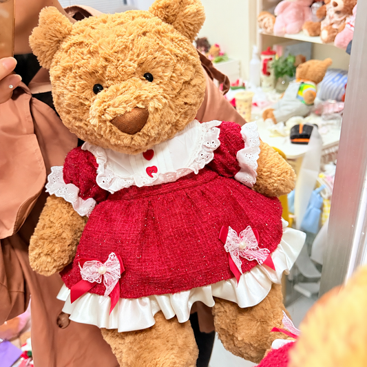 Christmas Lolita Dress for Bartholomew Bear Plush – 14-Inch Outfit