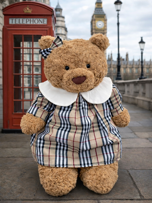 Bartholomew Bär niedliche Kleidung - Kariertes Kleid - TTM06 (mittel/groß/riesig)