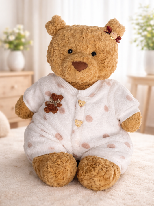 Polka Dot Romper for Bartholomew Bear Plush – 10–16 Inch Outfit