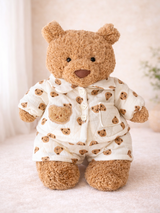 Little Bear Quilted Pajama Costume for Bartholomew Bear Plush – 10–16 Inch Outfit