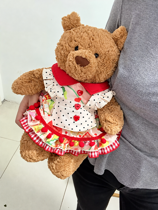Vintage American Maid Dress for Bartholomew Bear Plush – 14-Inch Outfit