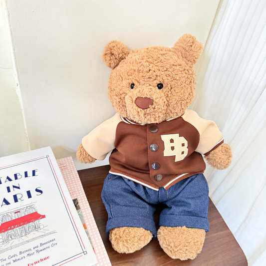 Varsity Jacket Outfit Set for Bartholomew Bear Plush – 14-Inch Outfit