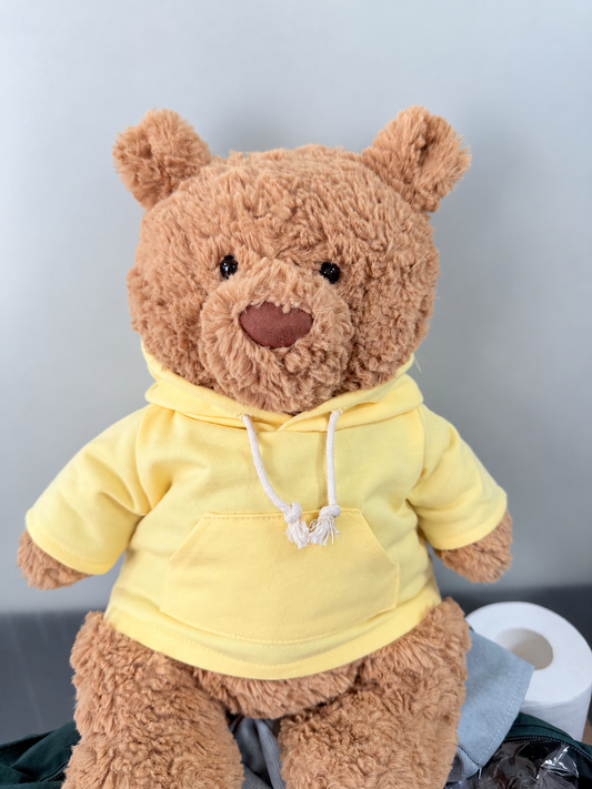 Yellow Hoodie for Bartholomew Bear Plush – 14-Inch Outfit